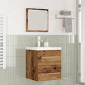 Juego de muebles de baño con cajón 2 pcs Madera envejecida