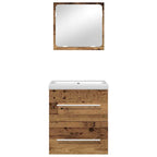 Juego de muebles de baño con cajón 2 pcs Madera envejecida