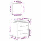 Juego de muebles de baño con cajón 2 pcs Madera envejecida