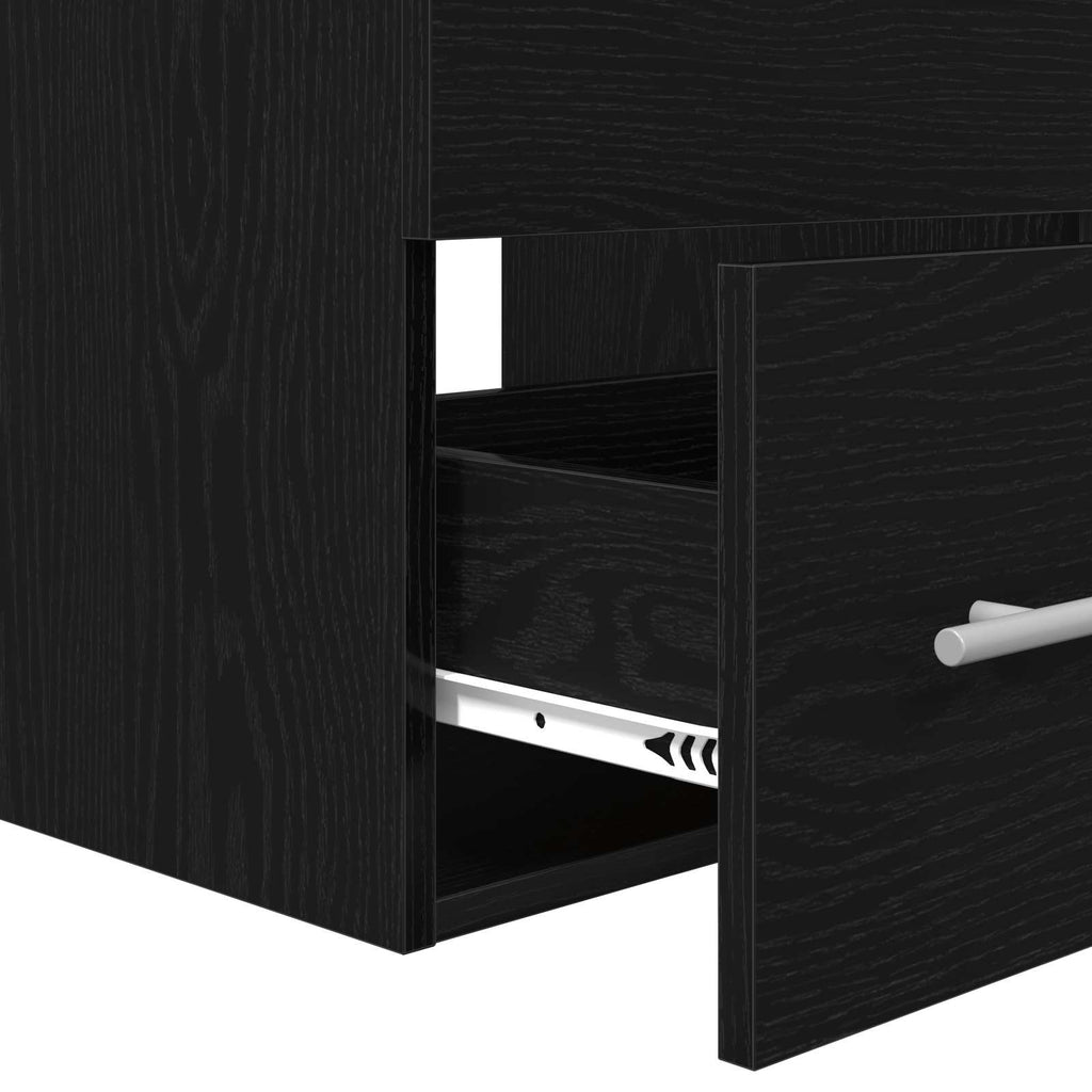 Juego de muebles de baño 2 pcs Roble Negro Madera de ingeniería