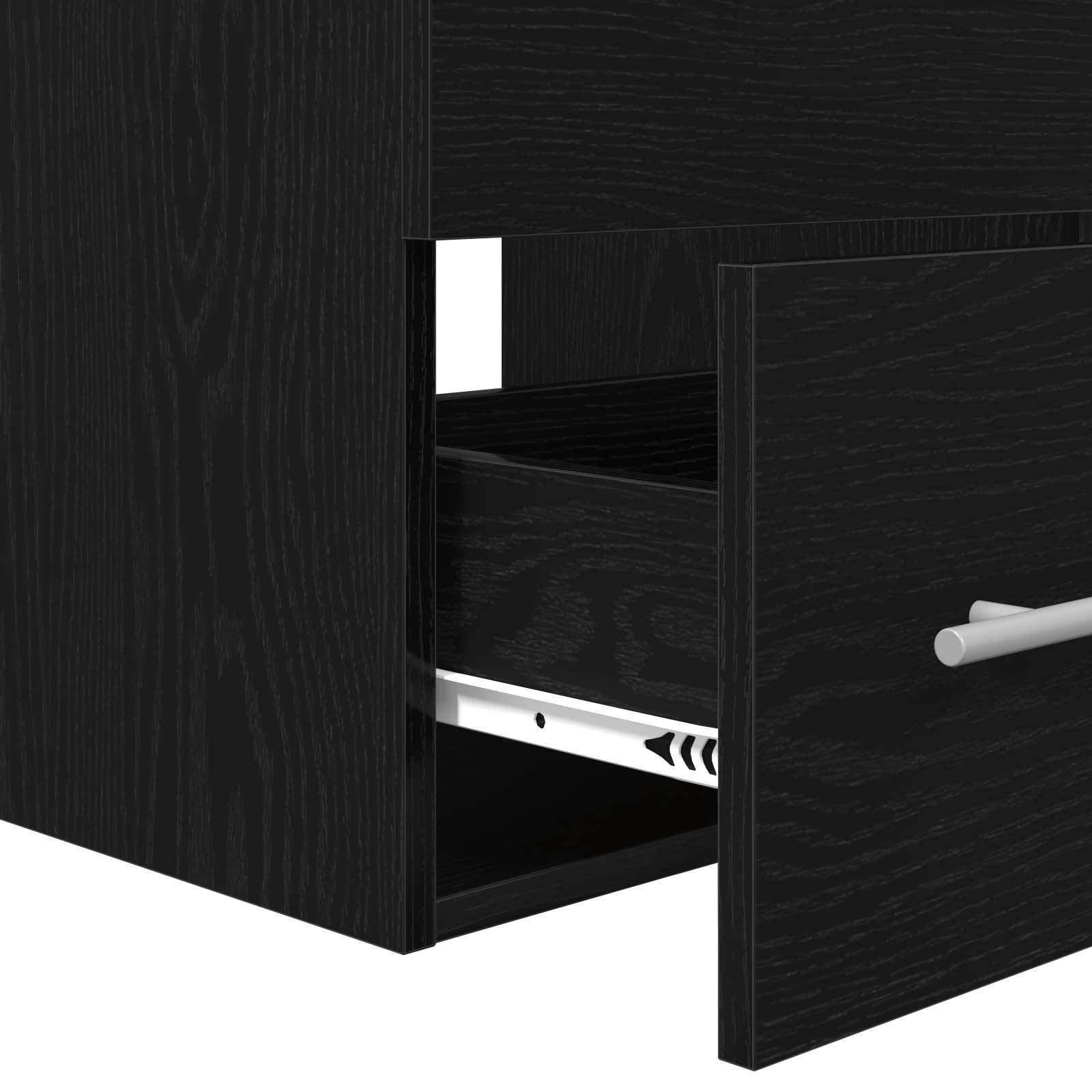 Juego de muebles de baño 2 pcs Roble Negro Madera de ingeniería
