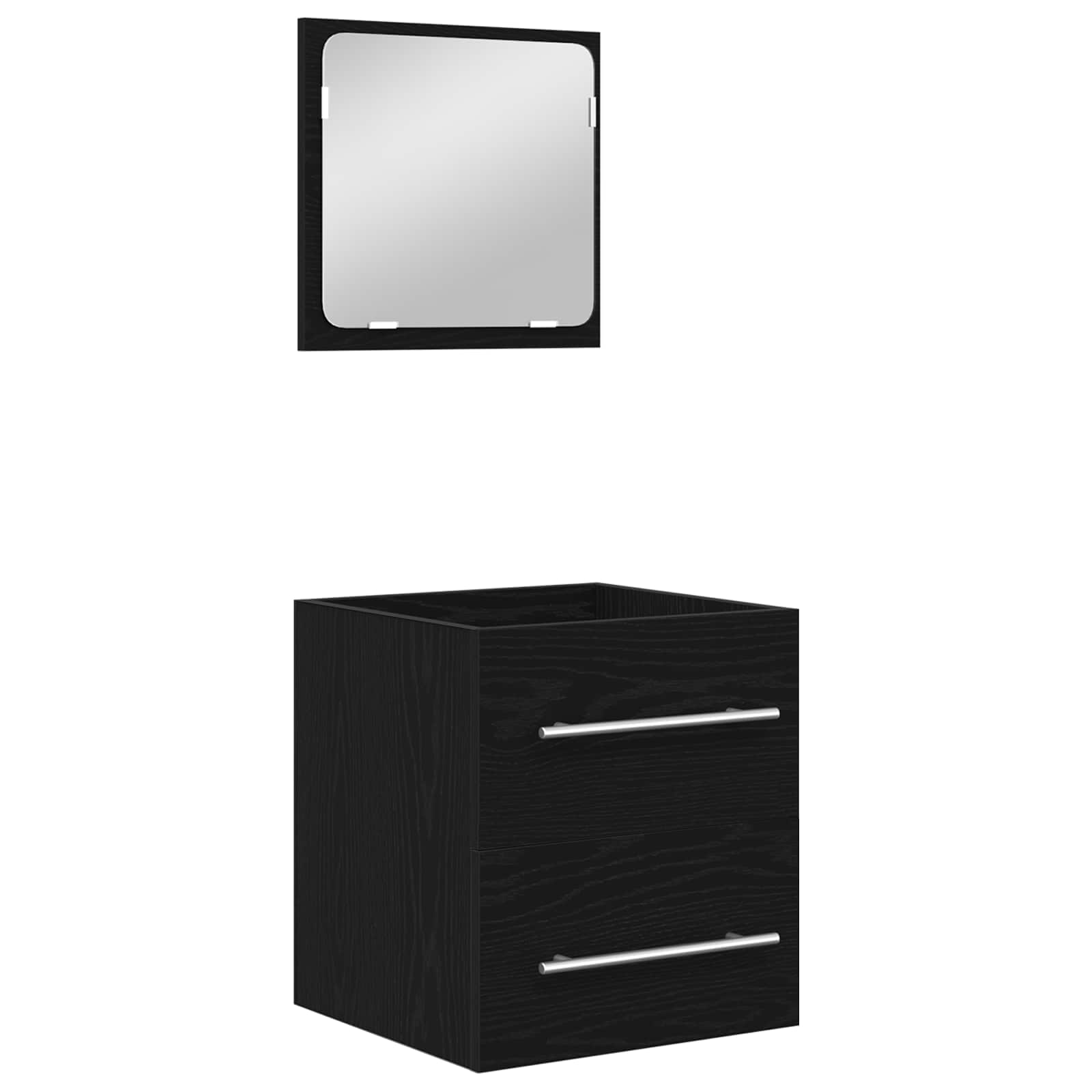 Juego de muebles de baño 2 pcs Roble Negro Madera de ingeniería