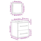 Juego de muebles de baño 2 pcs Roble Negro Madera de ingeniería