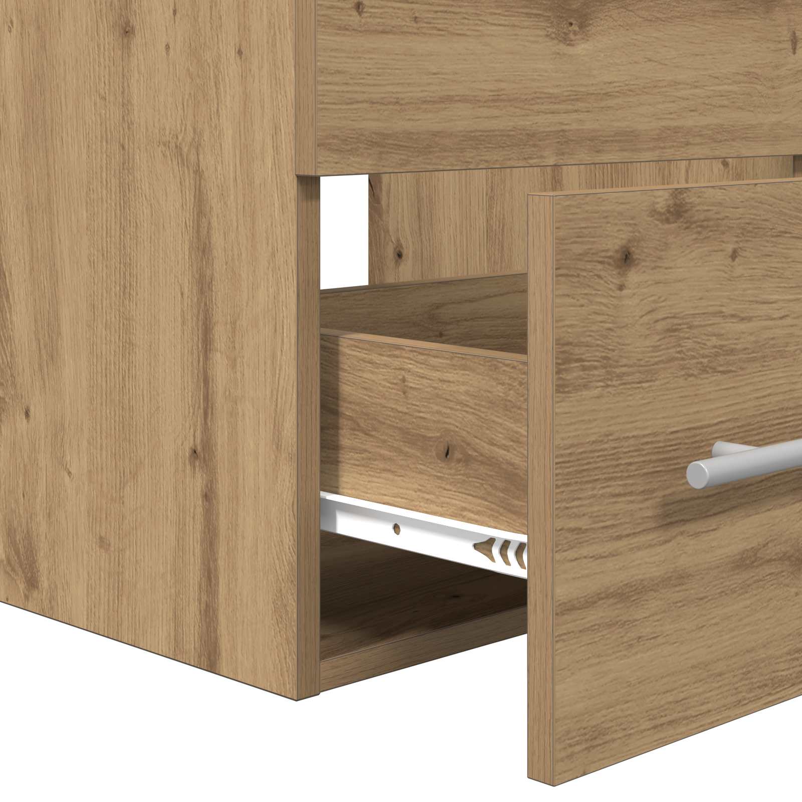 Juego de muebles de baño con cajón 2 pcs Roble artesanal