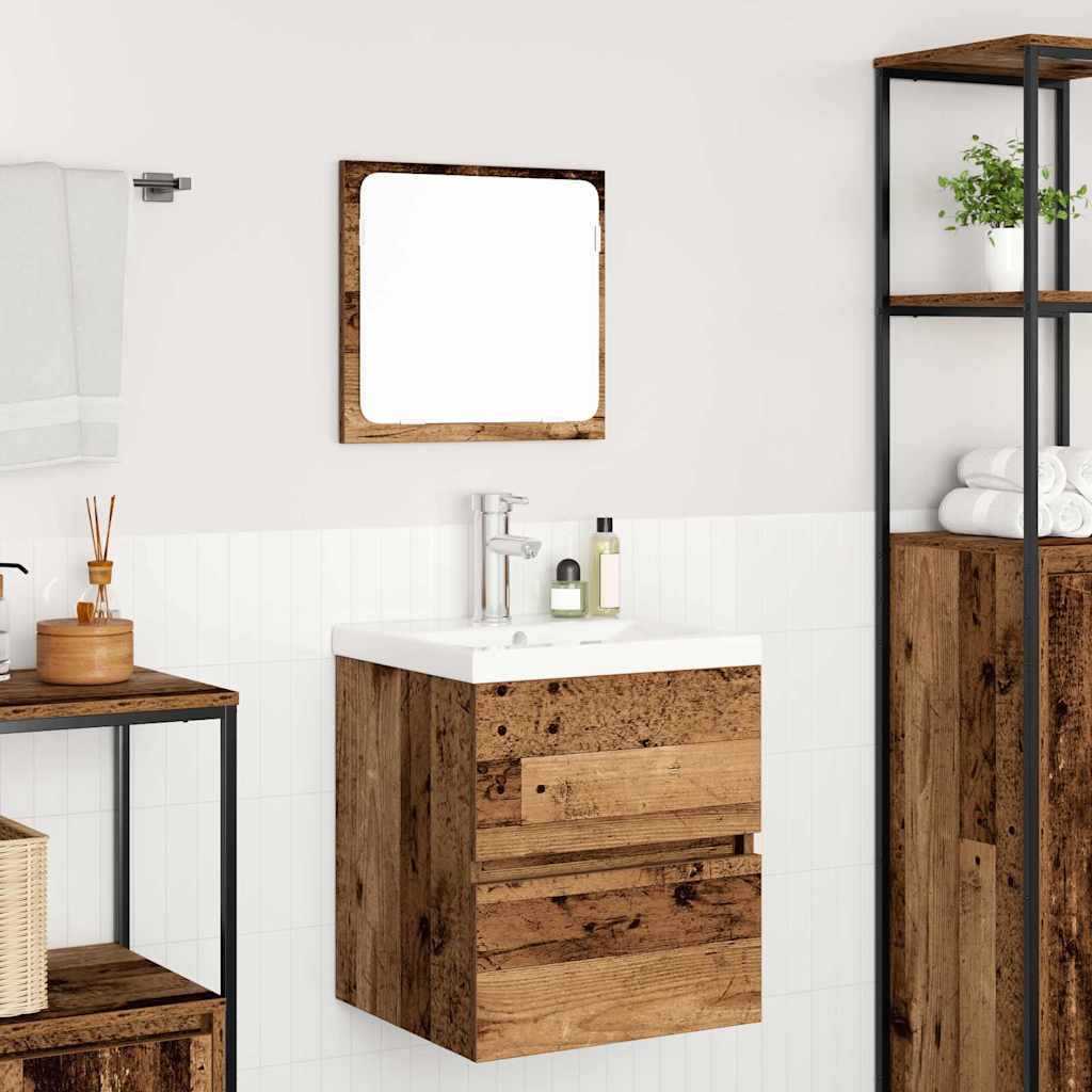 Juego de muebles de baño con cajón 2 pcs Madera Vieja y
