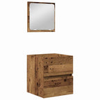 Juego de muebles de baño con cajón 2 pcs Madera Vieja y
