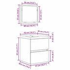 Juego de muebles de baño con cajón 2 pcs Madera Vieja y