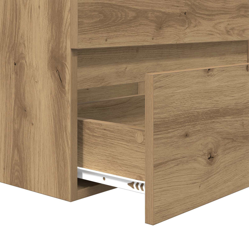 Juego de muebles de baño con cajón 2 pcs Roble Artesano y