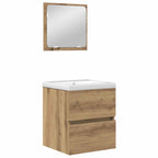 Juego de muebles de baño con cajón 2 pcs Roble Artesano y