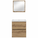 Juego de muebles de baño con cajón 2 pcs Roble Artesano y