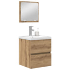 Juego de muebles de baño con cajón 2 pcs Roble Artesano y