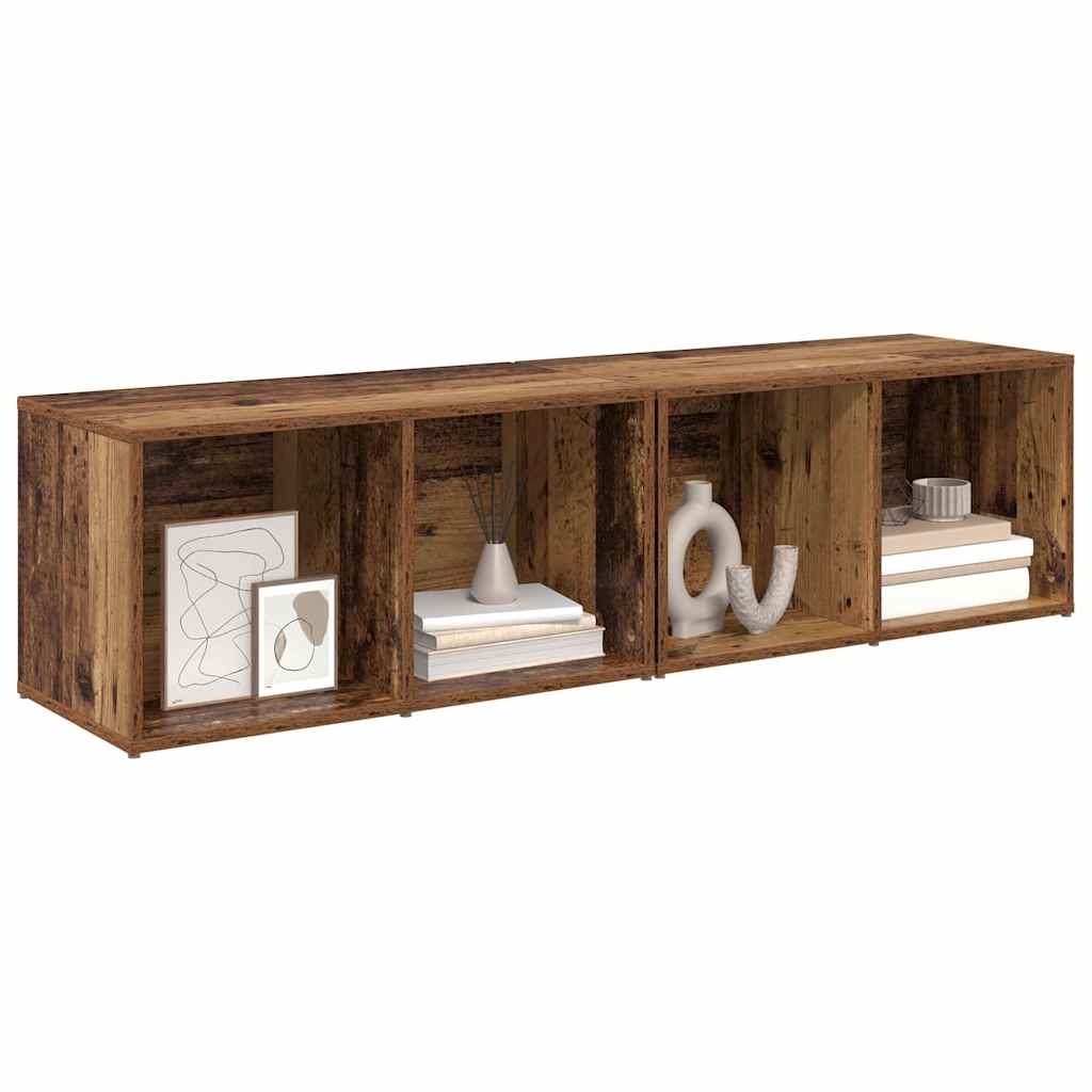 Conjunto de mueble de TV 2 pcs Madera envejecida
