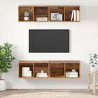 Conjunto de mueble de TV 4 pcs Madera Vieja 37 x 37 x 72 cm