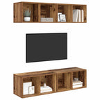 Conjunto de mueble de TV 4 pcs Madera Vieja 37 x 37 x 72 cm