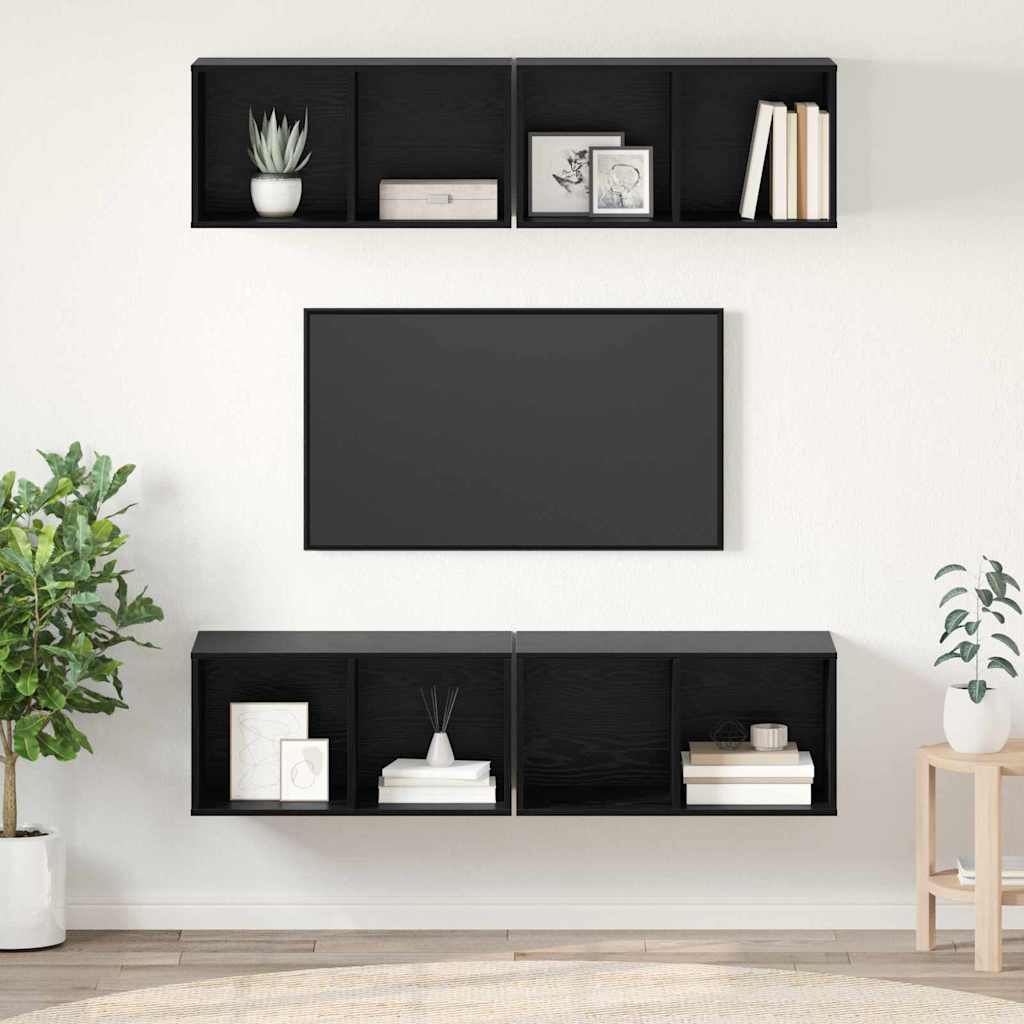 Conjunto de mueble de TV 4 pcs Madera Vieja 37 x 37 x 72 cm