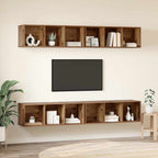 Conjunto de mueble de TV 4 pcs Madera Vieja 37 x 37 x 107 cm