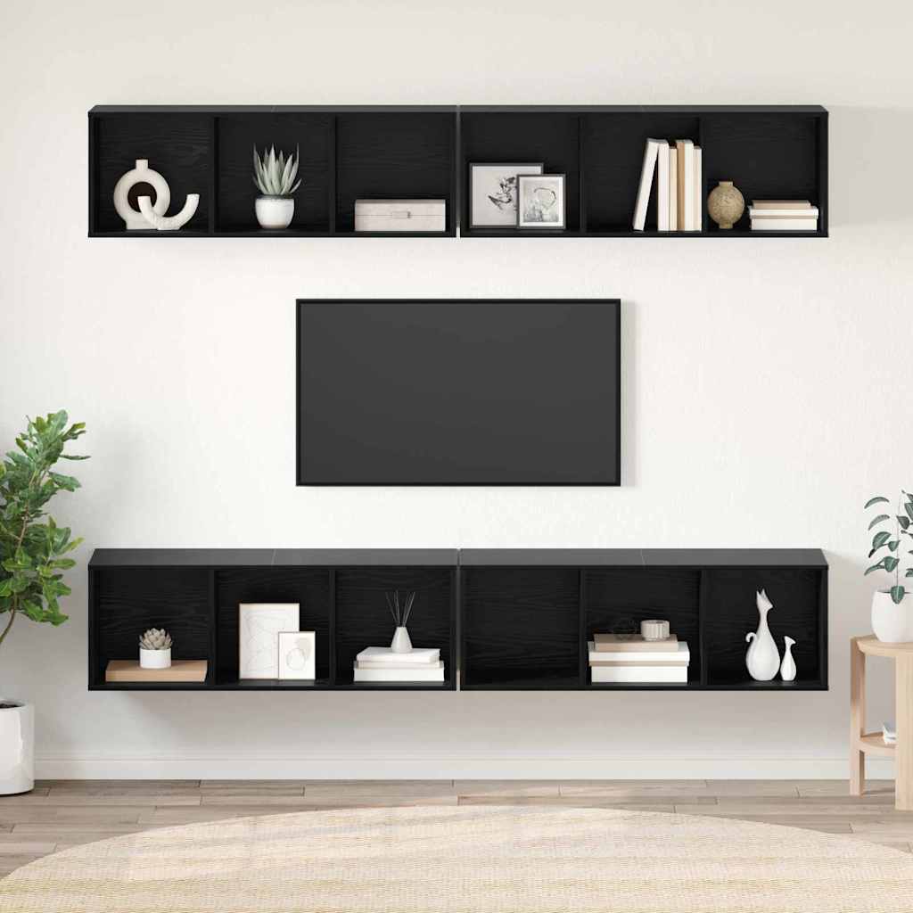 Conjunto de mueble de TV 4 pcs Madera Vieja 37 x 37 x 107 cm