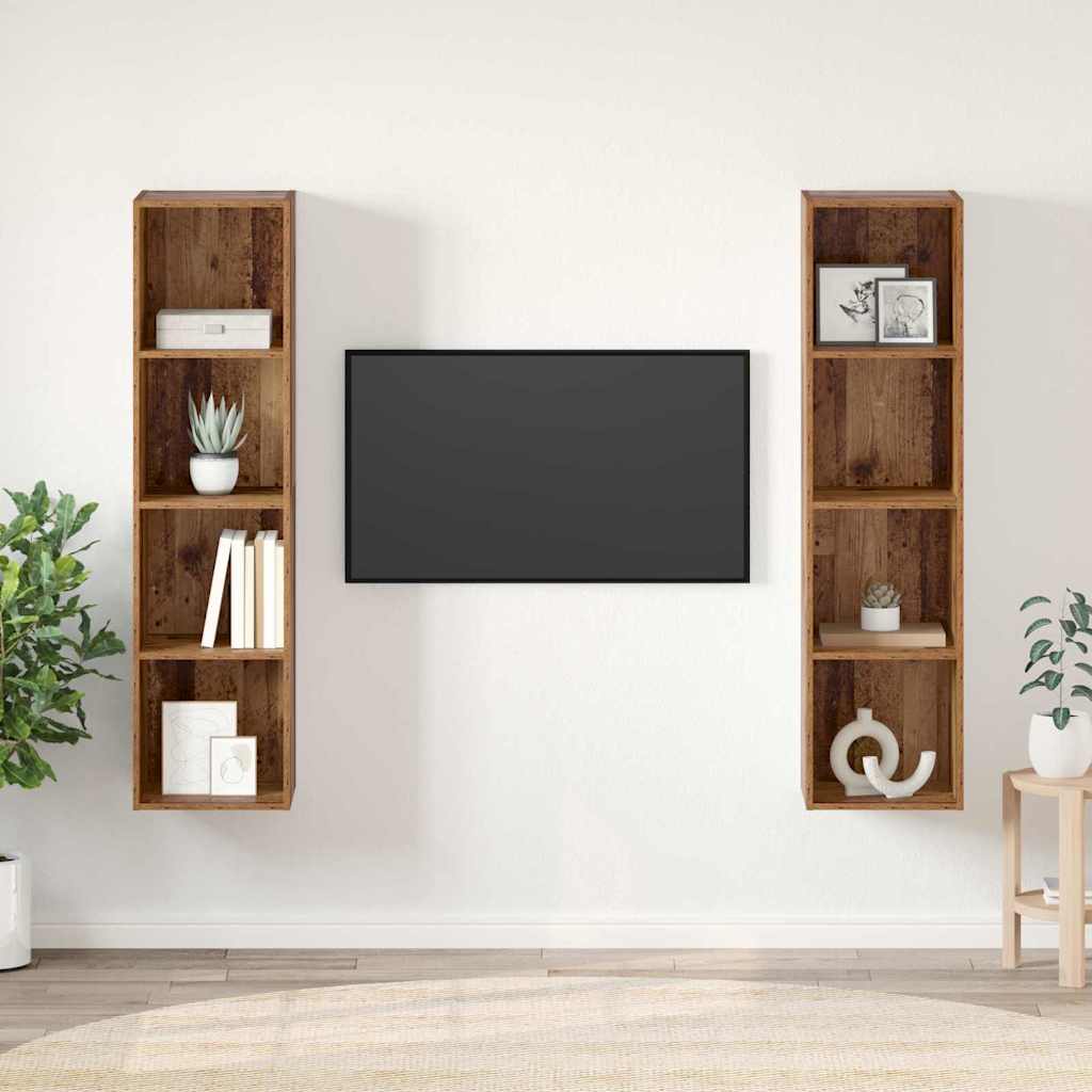 Conjunto de mueble de TV 2 pcs Marrón 37 x 37 x 142,5 cm
