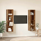 Conjunto de mueble de TV 2 pcs Marrón 37 x 37 x 142,5 cm