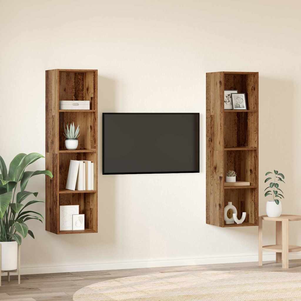 Conjunto de mueble de TV 2 pcs Marrón 37 x 37 x 142,5 cm