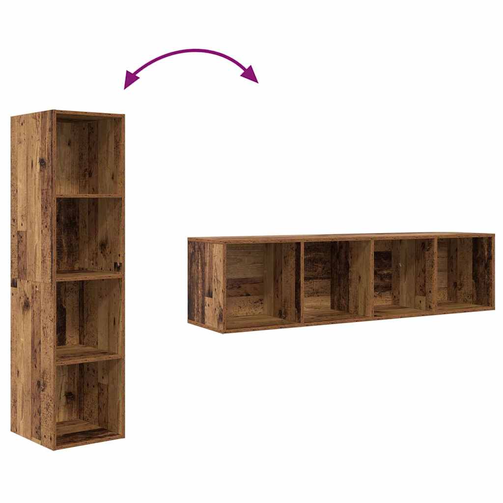 Conjunto de mueble de TV 2 pcs Marrón 37 x 37 x 142,5 cm