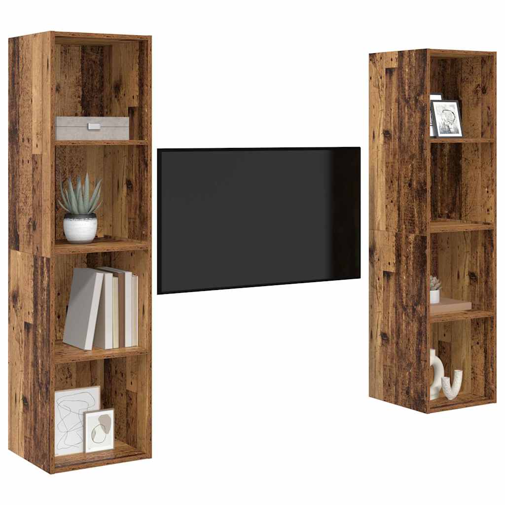 Conjunto de mueble de TV 2 pcs Marrón 37 x 37 x 142,5 cm