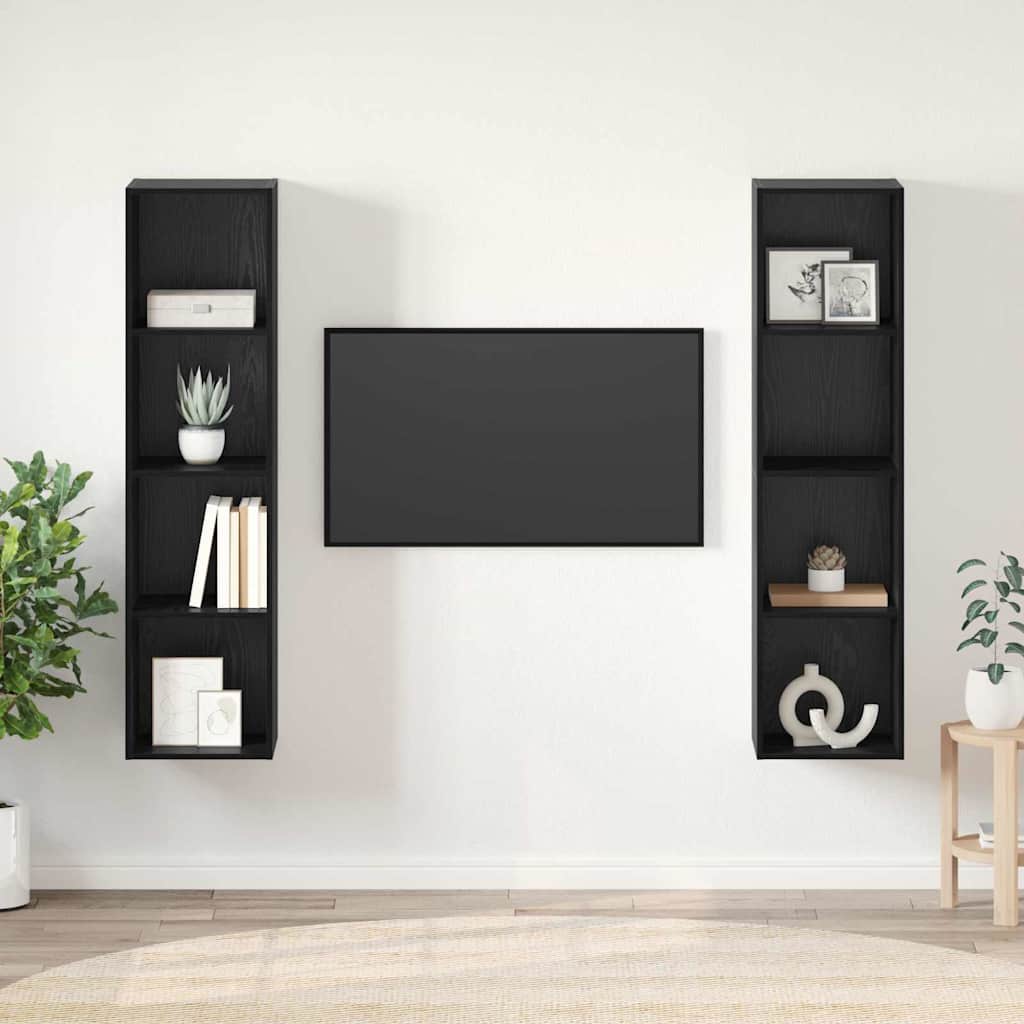 Conjunto de mueble de TV 2 pcs Marrón 37 x 37 x 142,5 cm