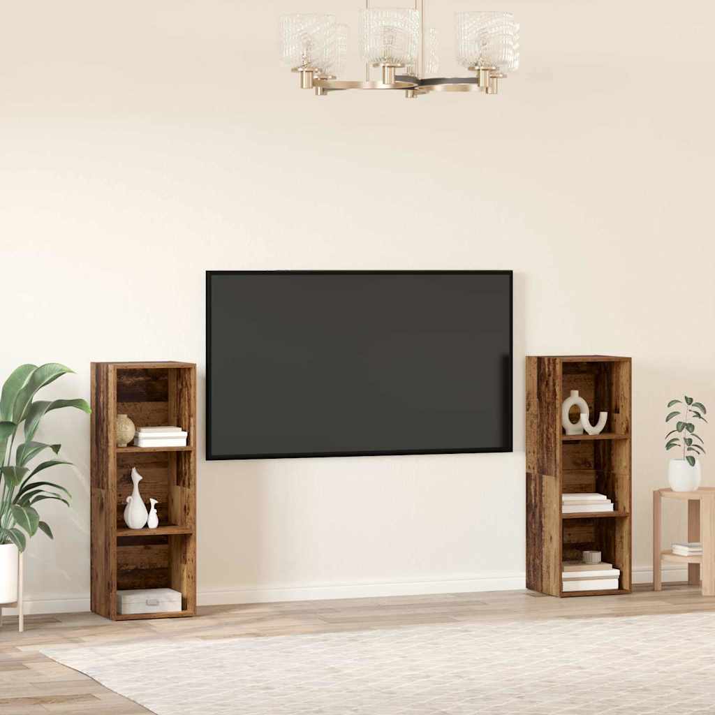 Conjunto de mueble de TV 2 pcs Madera Vieja 107 x 35 x 37 cm