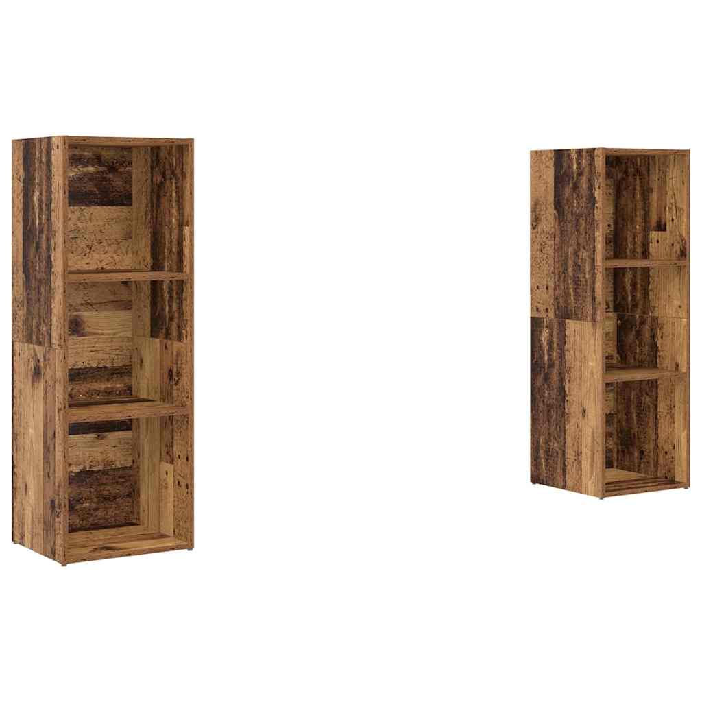 Conjunto de mueble de TV 2 pcs Madera Vieja 107 x 35 x 37 cm
