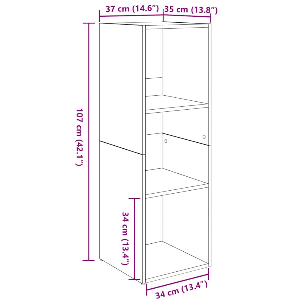 Conjunto de mueble de TV 2 pcs Madera Vieja 107 x 35 x 37 cm