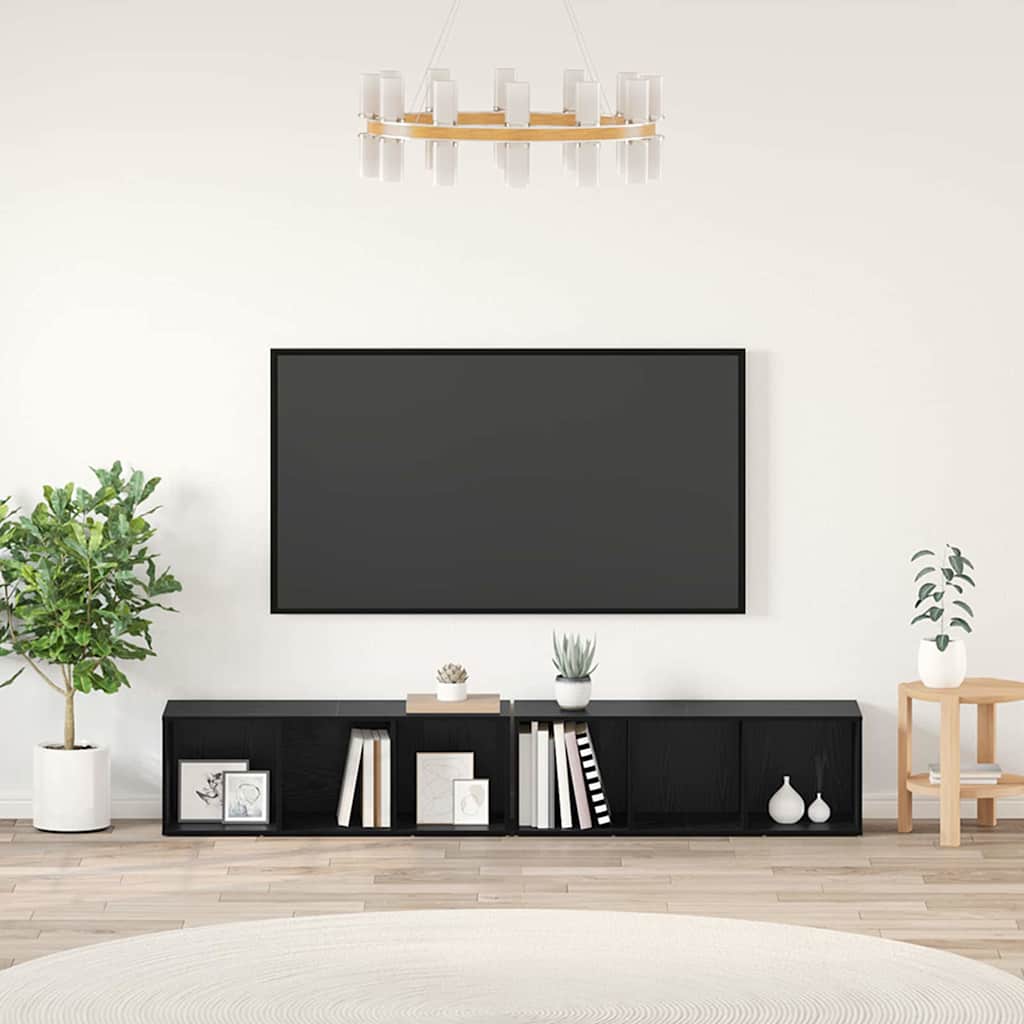 Conjunto de mueble de TV 2 pcs Madera envejecida