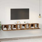 Conjunto de mueble de TV 4 pcs Madera Vieja 60 x 30 x 30 cm
