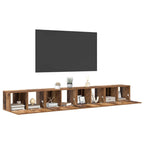 Conjunto de mueble de TV 4 pcs Madera Vieja 60 x 30 x 30 cm