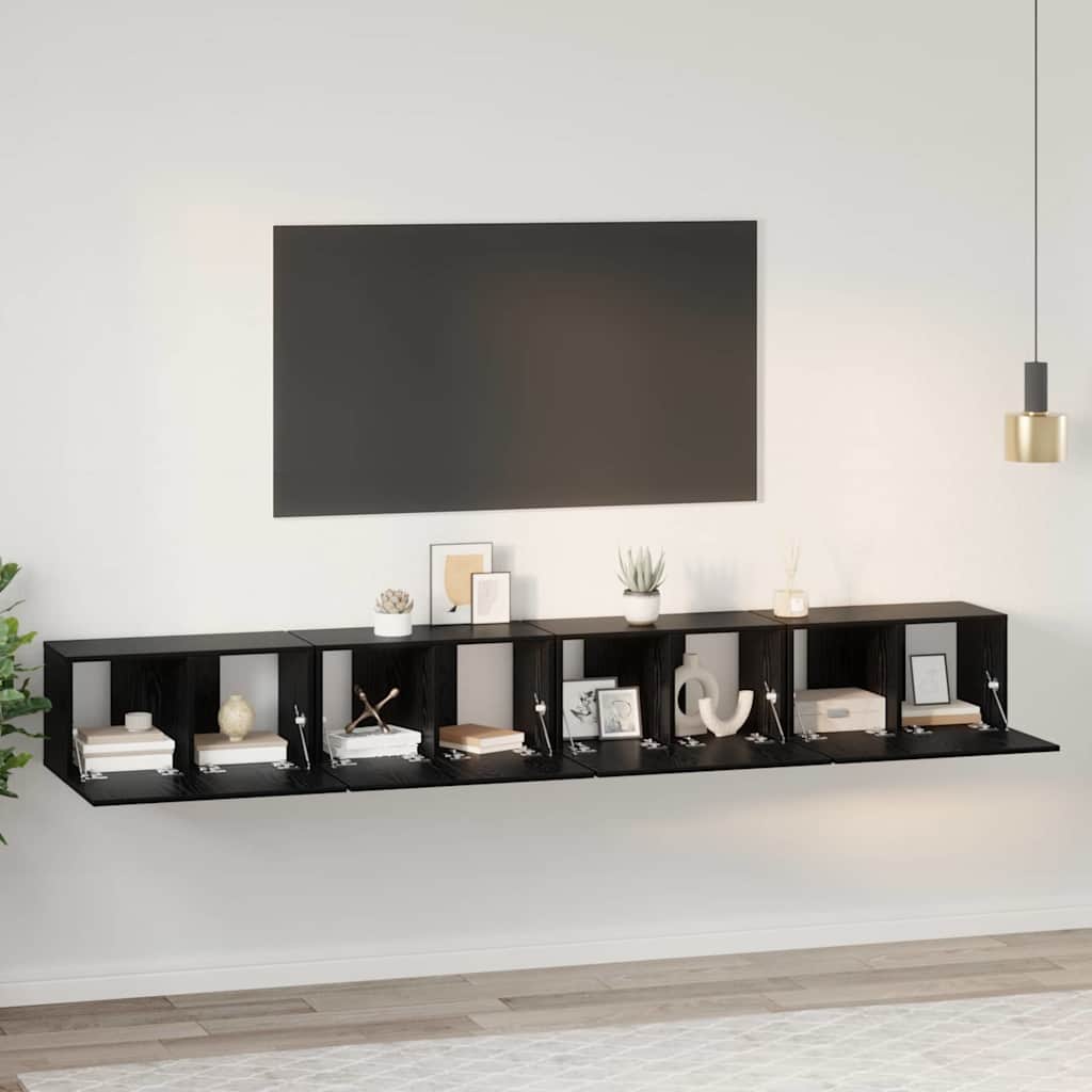 Conjunto de mueble de TV 4 pcs Madera Vieja 60 x 30 x 30 cm