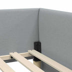 Estructura de cama en esquina Gris Claro 80 cm x 200 cm tela