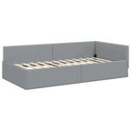 Estructura de cama en esquina Gris Claro 80 cm x 200 cm tela