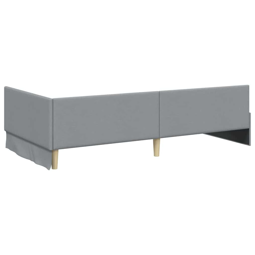 Estructura de cama en esquina Gris Claro 80 cm x 200 cm tela