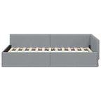 Estructura de cama en esquina Gris Claro 80 cm x 200 cm tela