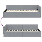 Estructura de cama en esquina Gris Claro 80 cm x 200 cm tela