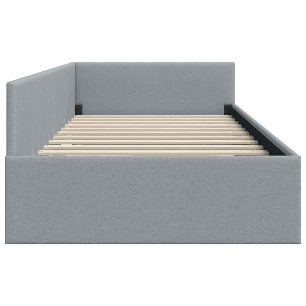 Estructura de cama en esquina Gris Claro 80 cm x 200 cm tela