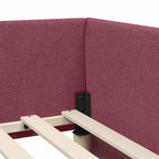 Estructura de cama en esquina Rojo vino 80 cm x 200 cm tela