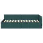 Estructura de cama en esquina Verde oscuro 80 cm x 200 cm tela