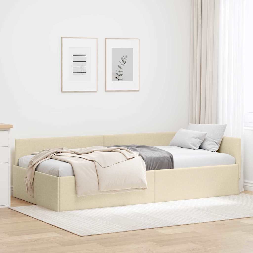 Estrutura de cama de canto azul 80 x 200 cm Veludo