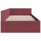 Estructura de cama en esquina Rojo vino 90 cm x 190 cm tela