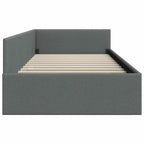 Estructura de cama en esquina Gris oscuro 90 cm x 200 cm tela