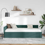 Estructura de cama en esquina Verde oscuro 90 cm x 200 cm tela