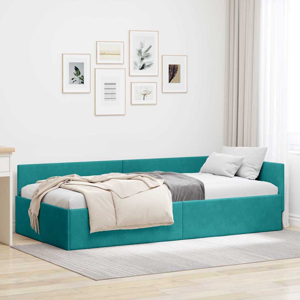 Estructura de cama en esquina Amarillo 100 cm x 200 cm
