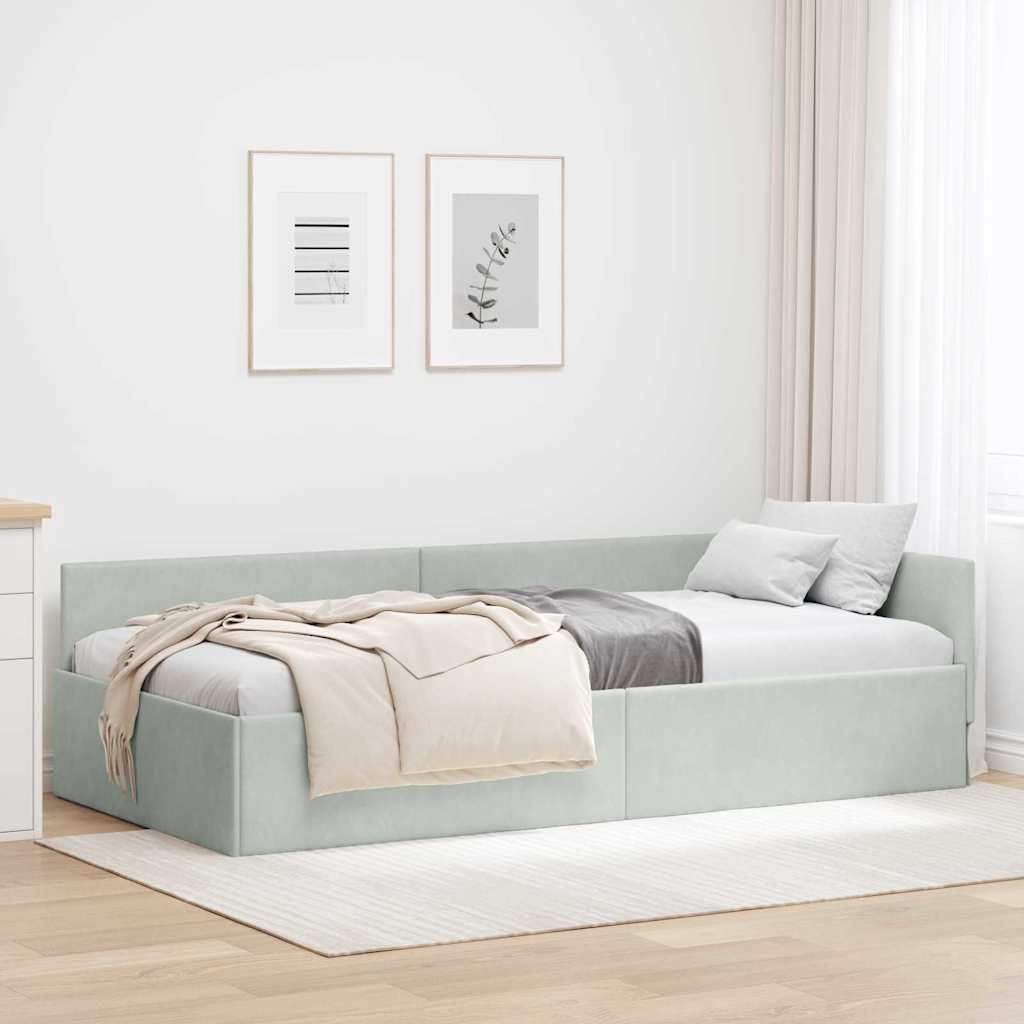 Estructura de cama en esquina Amarillo 100 cm x 200 cm