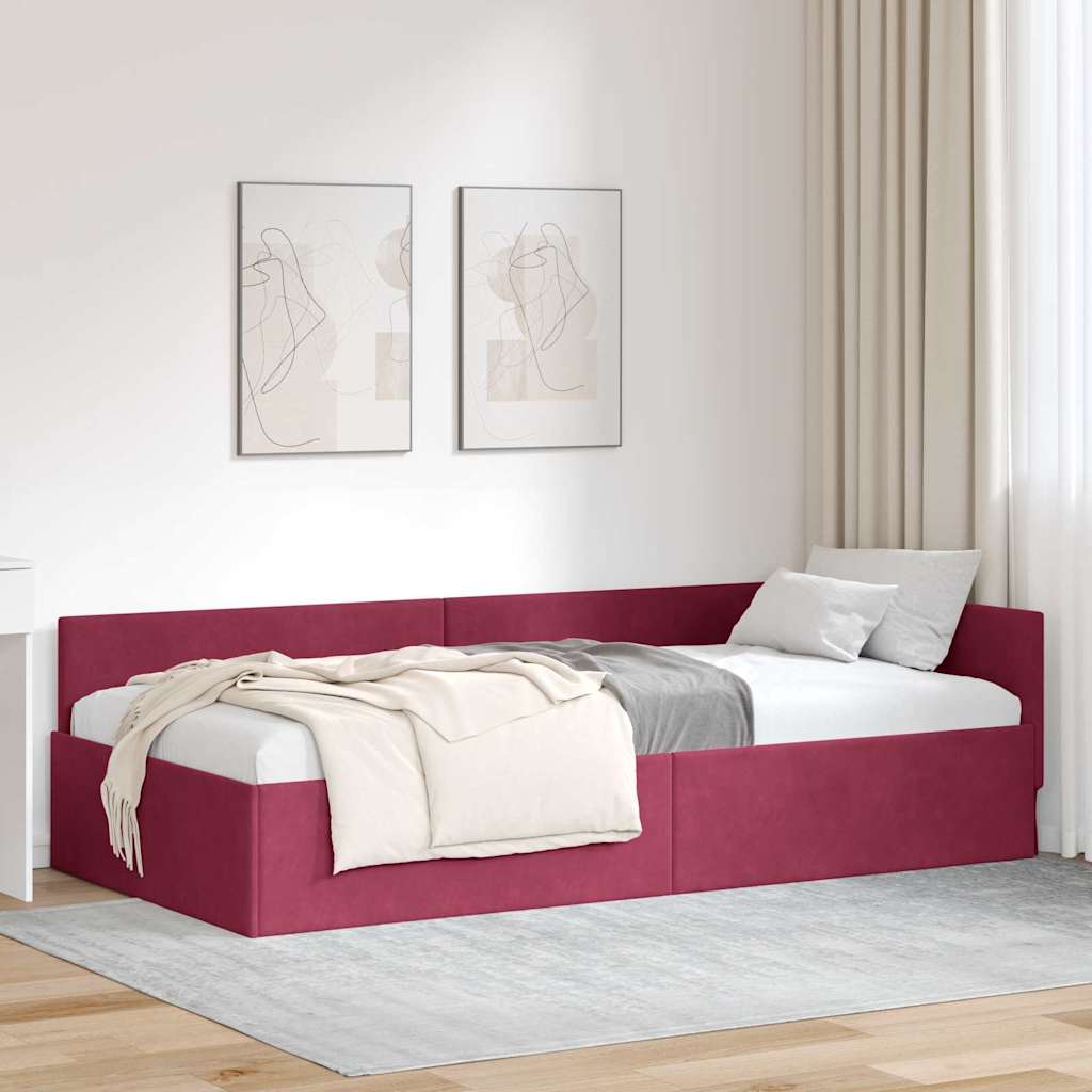 Estructura de cama en esquina Amarillo 100 cm x 200 cm