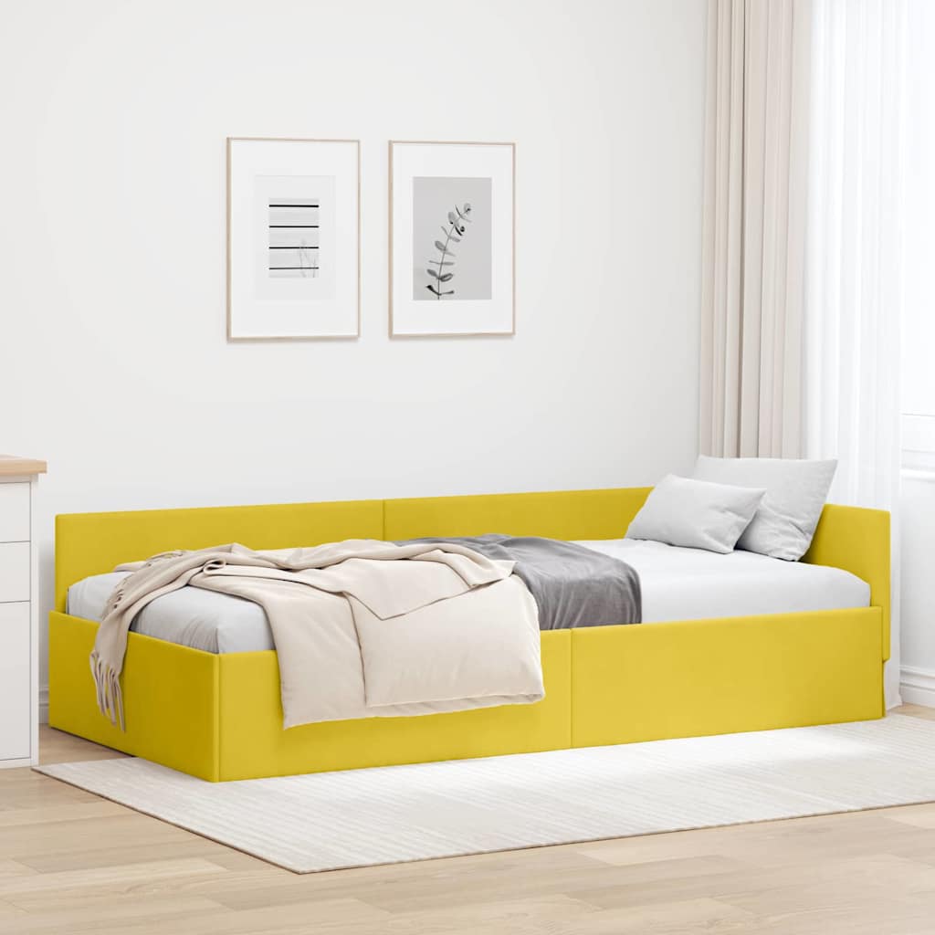 Estructura de cama en esquina Amarillo 100 cm x 200 cm